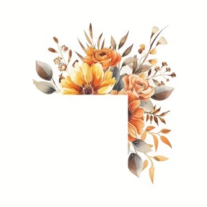 Naklejka pod włącznik światła - Kwiaty kolorowe pomarańczowe 4rooms