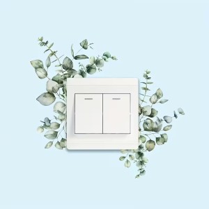 Naklejka pod włącznik światła - Kwiaty zielone liście