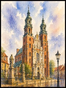 Plakat, Poznań Katedra - akwarela