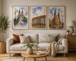 Plakat, Poznań Katedra - akwarela