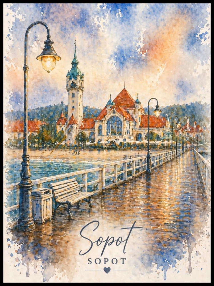 Plakat, Sopot - akwarela no.2