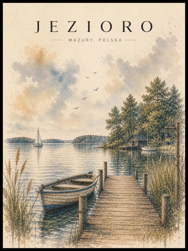 Plakat, Polskie Regiony - Jezioro 4rooms