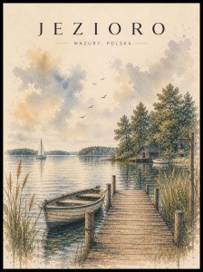 Plakat, Polskie Regiony - Jezioro 4rooms