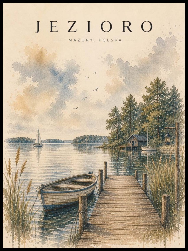 Plakat, Polskie Regiony - Jezioro 4rooms