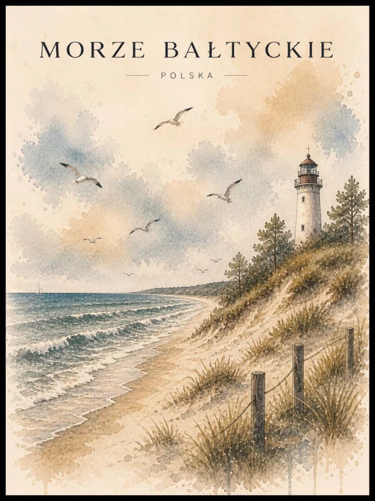 Plakat Polska ,Morze Bałtyckie - akwarela 4rooms