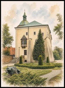 Plakat, Polskie miasto Słupsk akwarela no.2