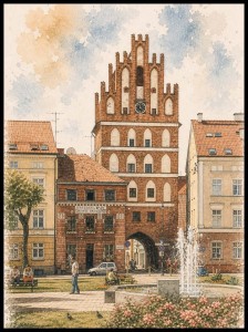 Plakat, Polskie miasto Bartoszyce - Brama Lidzbarska