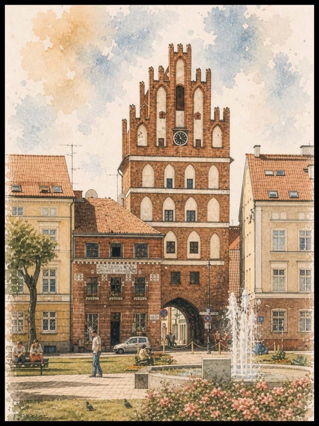 Plakat, Polskie miasto Bartoszyce - Brama Lidzbarska