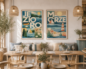 Plakat, Polskie Regiony retro - Morze pastelowe