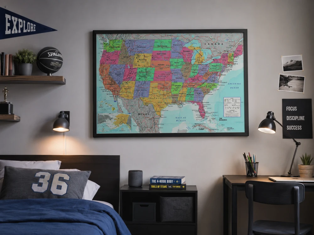 Plakat USA, Nazwy stanów