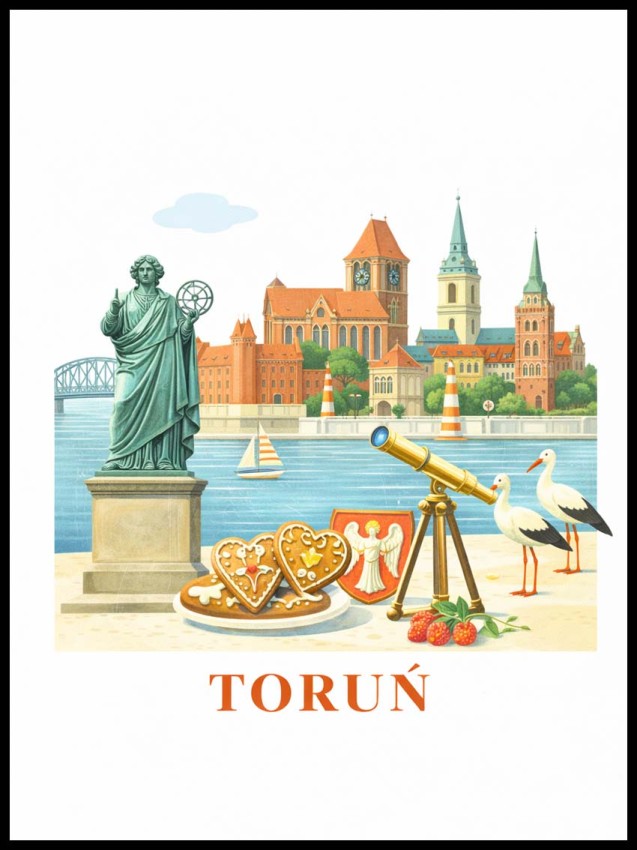 Plakat, Toruń z napisem 4rooms