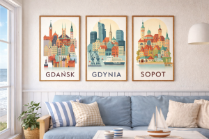Plakat, Sopot panorama z napisem 4rooms