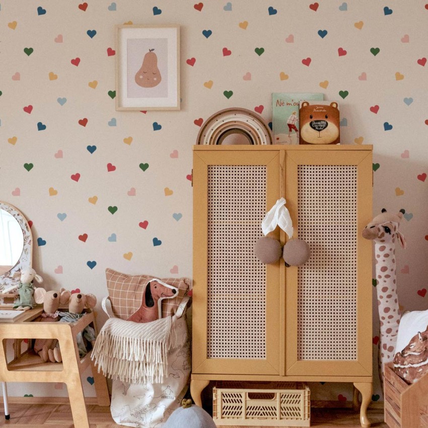 Tapeta, Kolorowe serca 4rooms