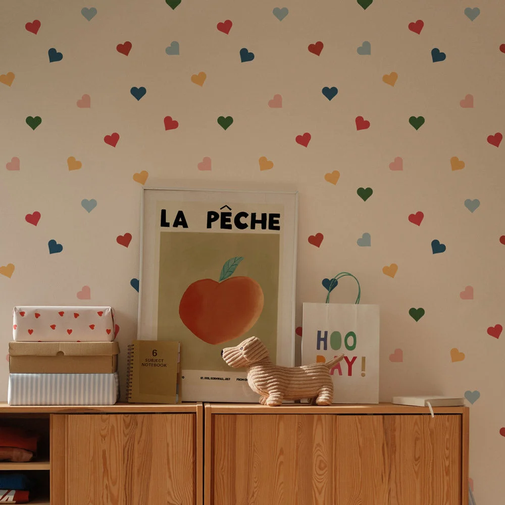 Tapeta, Kolorowe serca 4rooms