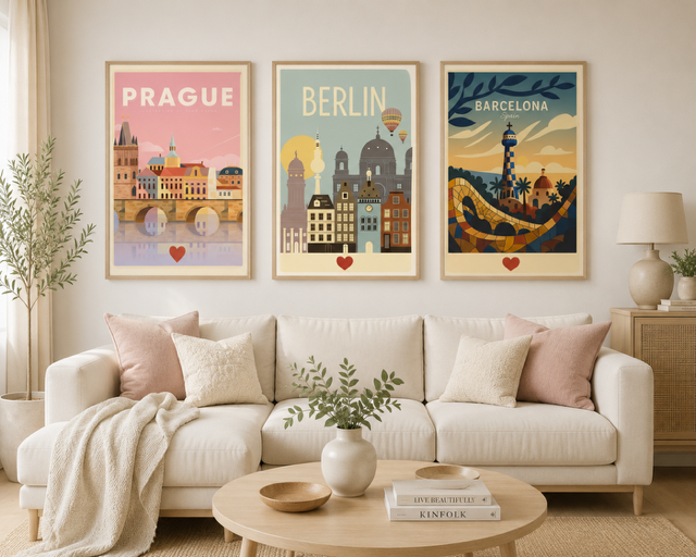 Plakat, Berlin - retro 4rooms