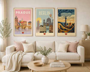 Plakat, Berlin - retro 4rooms
