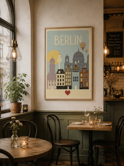 Plakat, Berlin - retro 4rooms