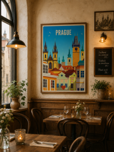 Plakat, Praga old town - retro z sercem 4rooms
