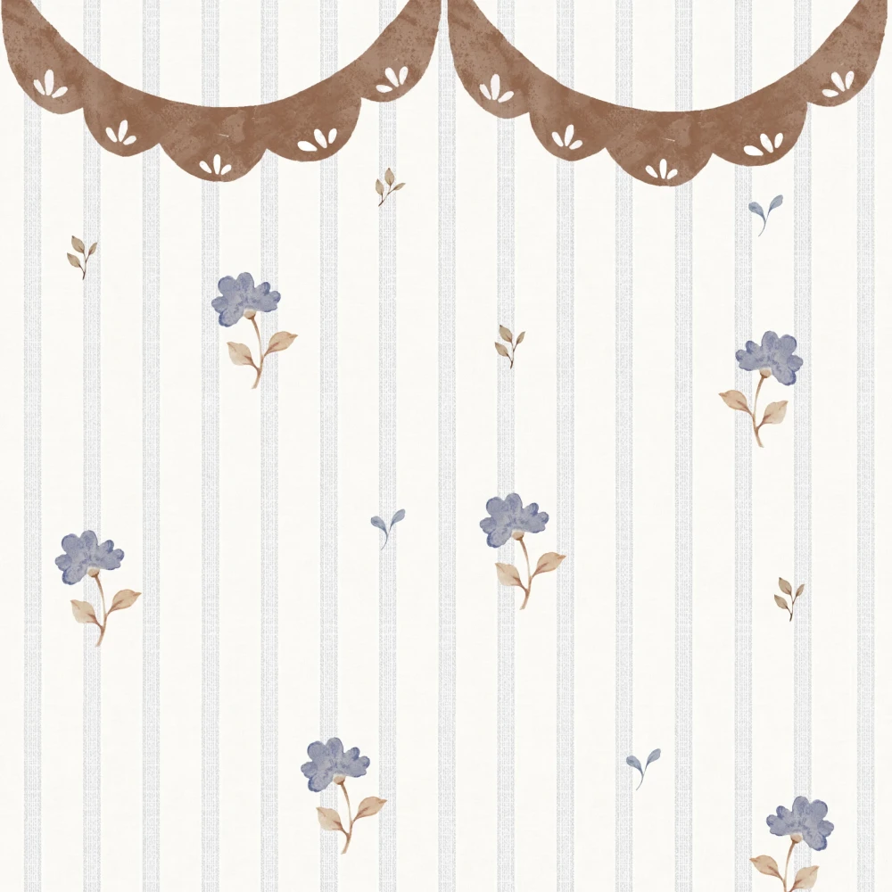 Tapeta, Delikatne retro kwiaty i ornament
