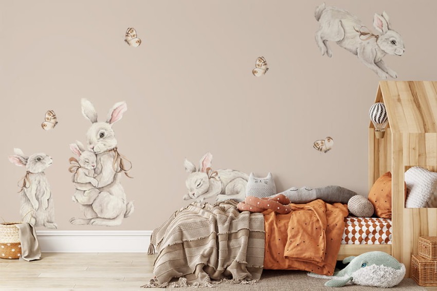 Naklejki na ścianę, Royal bunnies - Króliczki XL