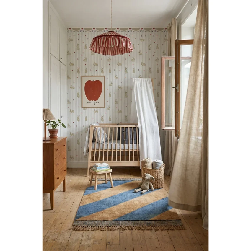 Tapeta, Zajączki w paski z ornamentem