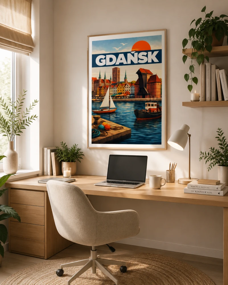 Plakat, Gdańsk - retro z napisem