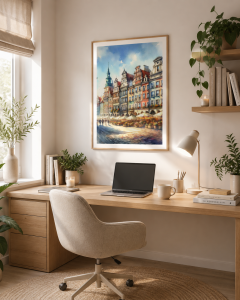 Plakat, Poznań Kamienice na starym rynku - akwarela 4rooms