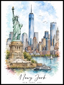 Plakat, USA - Nowy Jork akwarela 4rooms