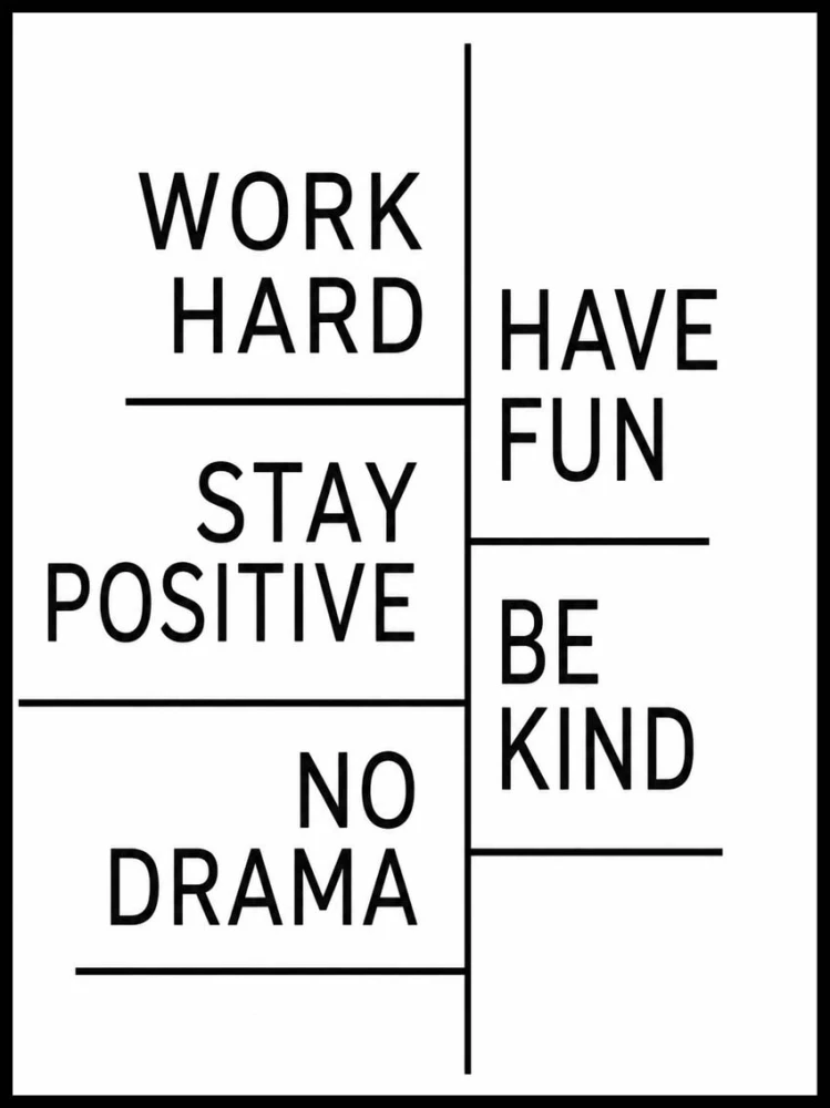 Plakat motto, Work hard
