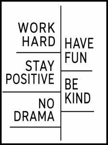 Plakat motto, Work hard