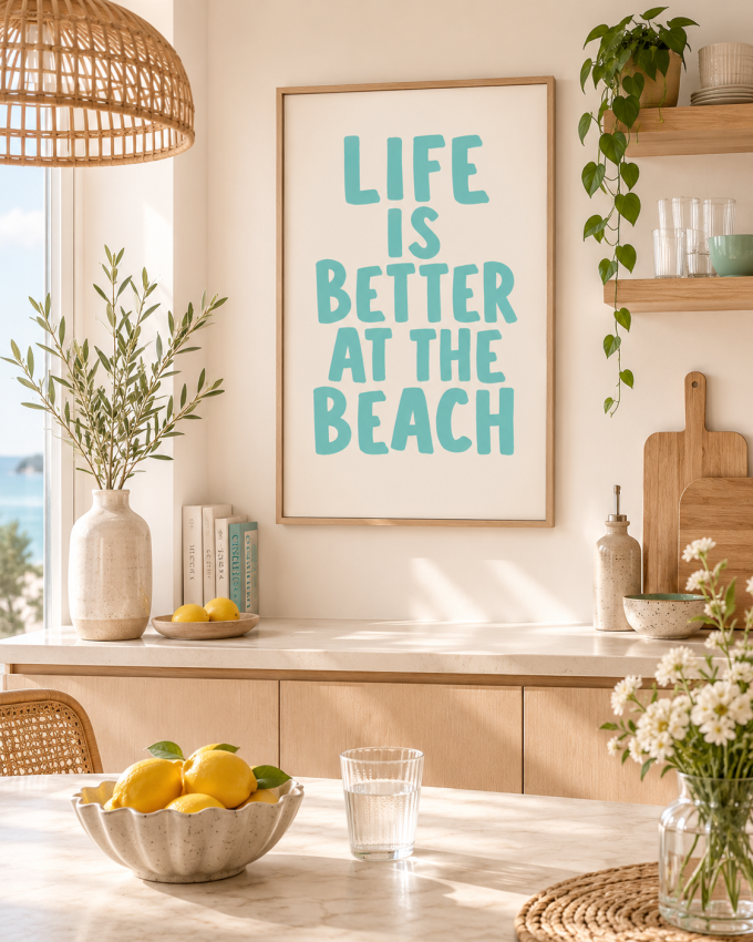 Plakat, Napis - Life is better at the beach