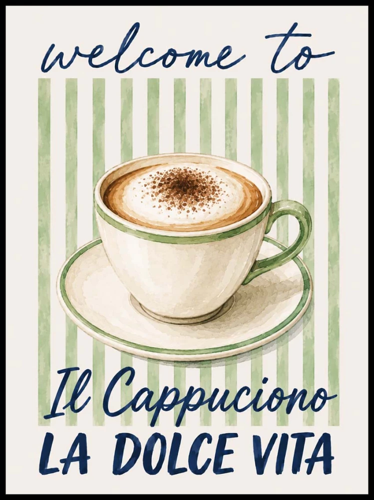 Plakat w stylu Włoskim - Capuccino