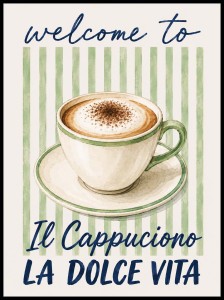 Plakat w stylu Włoskim - Capuccino