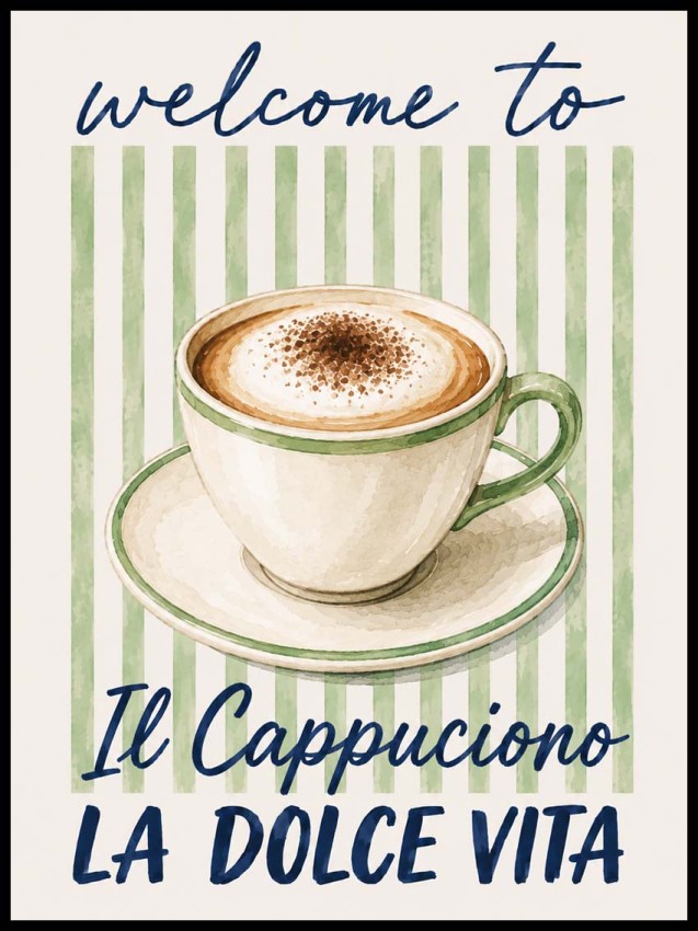 Plakat w stylu Włoskim - Capuccino