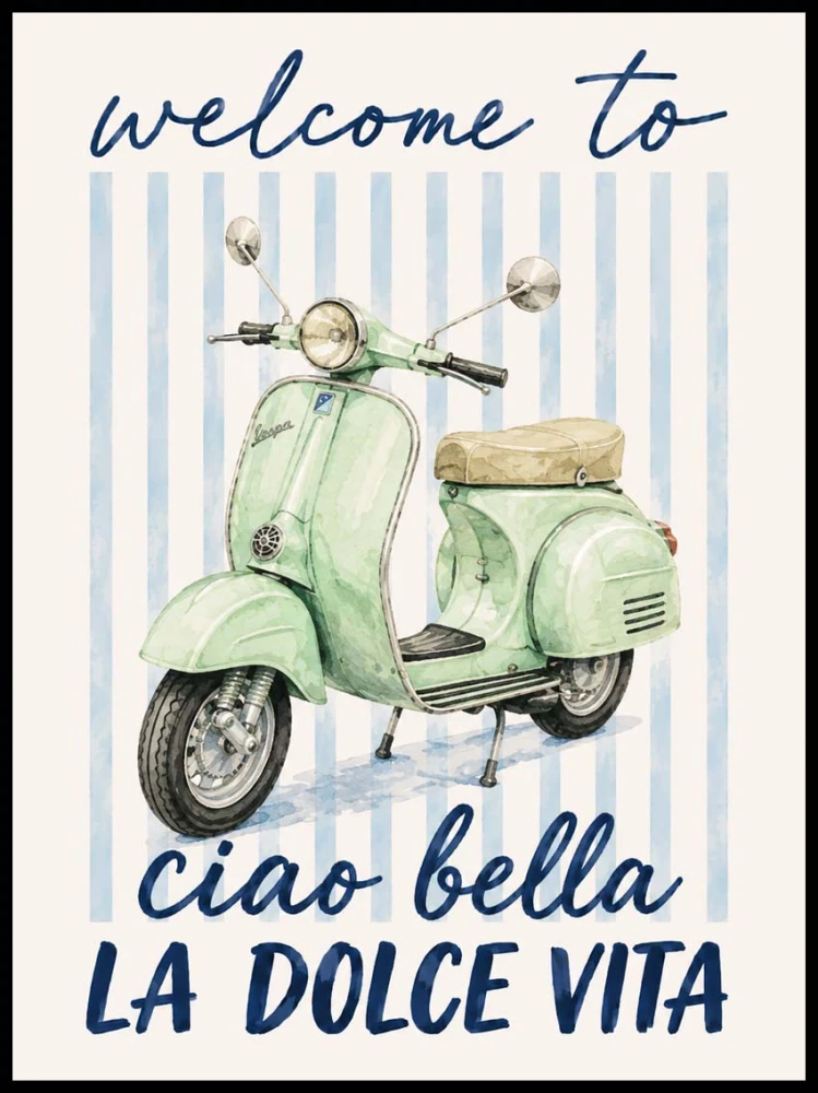 Plakat w stylu Włoskim - Vespa