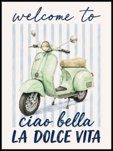 Plakat w stylu Włoskim - Vespa