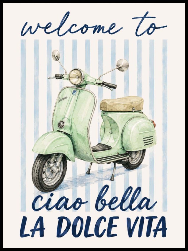 Plakat w stylu Włoskim - Vespa