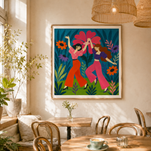 Plakat, Przyjaciółki i kwiaty 4rooms