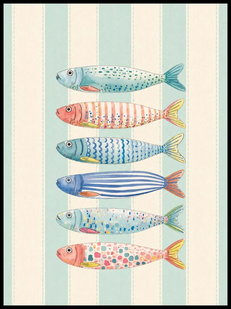Plakat, Ryby pastelowe