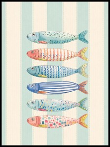 Plakat, Ryby pastelowe