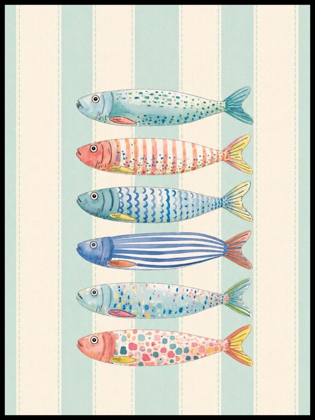 Plakat, Ryby pastelowe