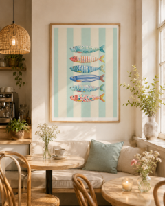 Plakat, Ryby pastelowe