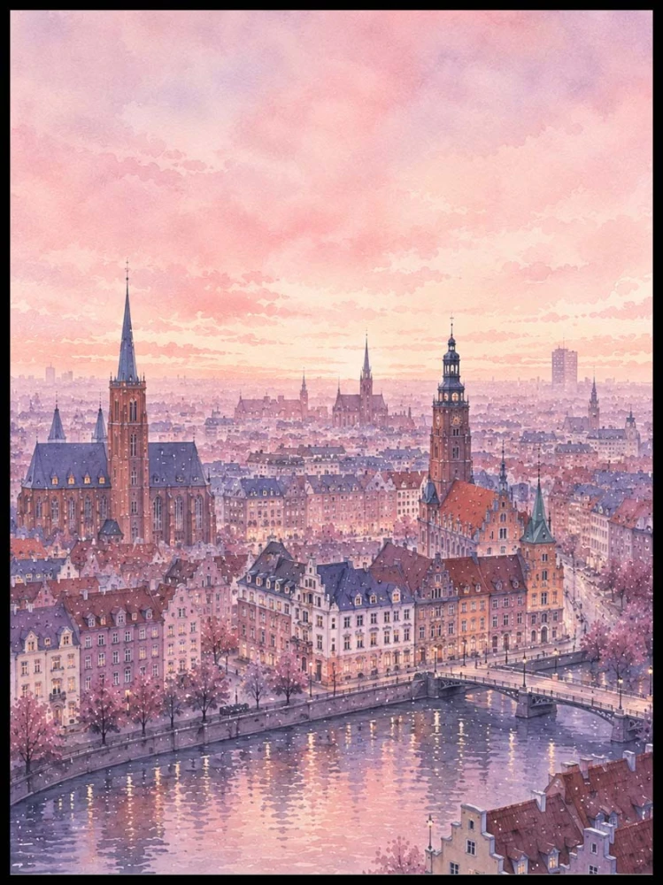 Plakat, Miasto Wrocław pastelowy