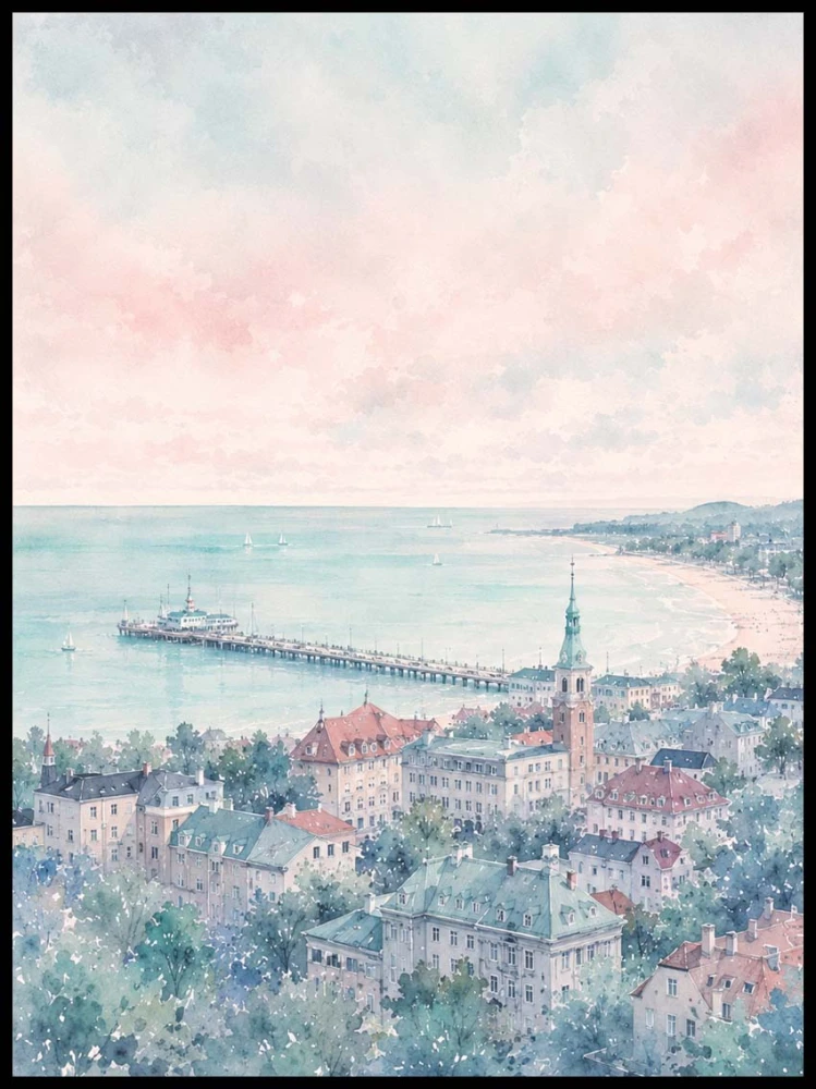 Plakat, Sopot pastelowy 4rooms