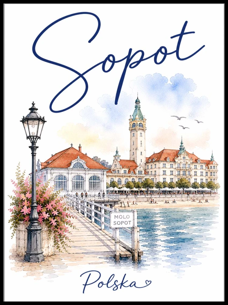 Plakat, Sopot artystyczny z napisem
