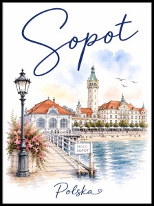 Plakat, Sopot artystyczny z napisem