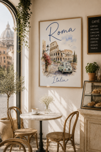 Plakat, Rzym Włochy ilustracja z napisem 4rooms