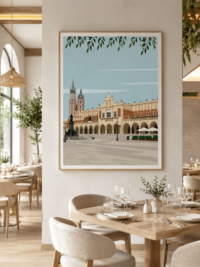 Plakat, Kraków sukiennice architektura