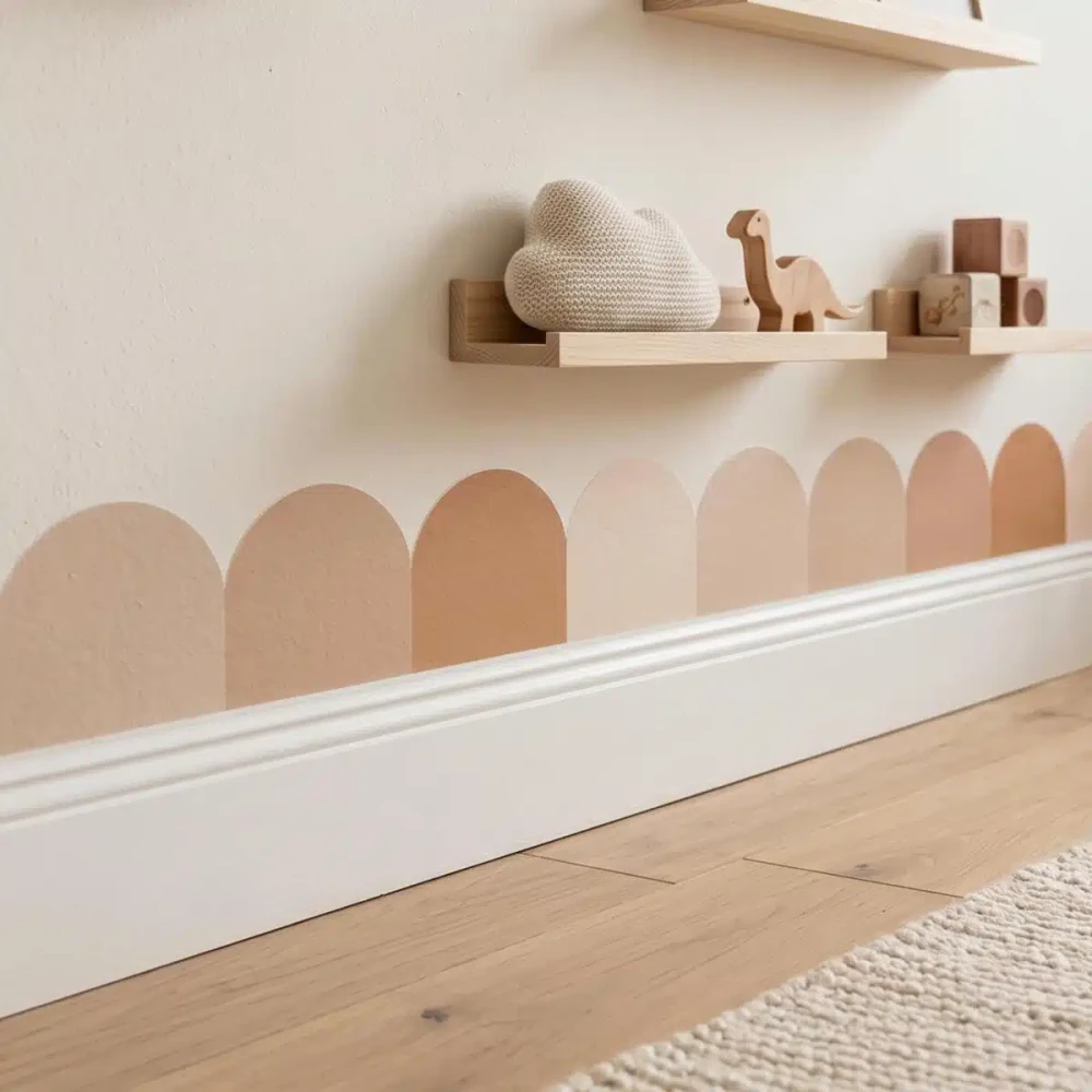 Naklejka na ścianę falbanka borde - Łuki, Fale -Ombre Boho
