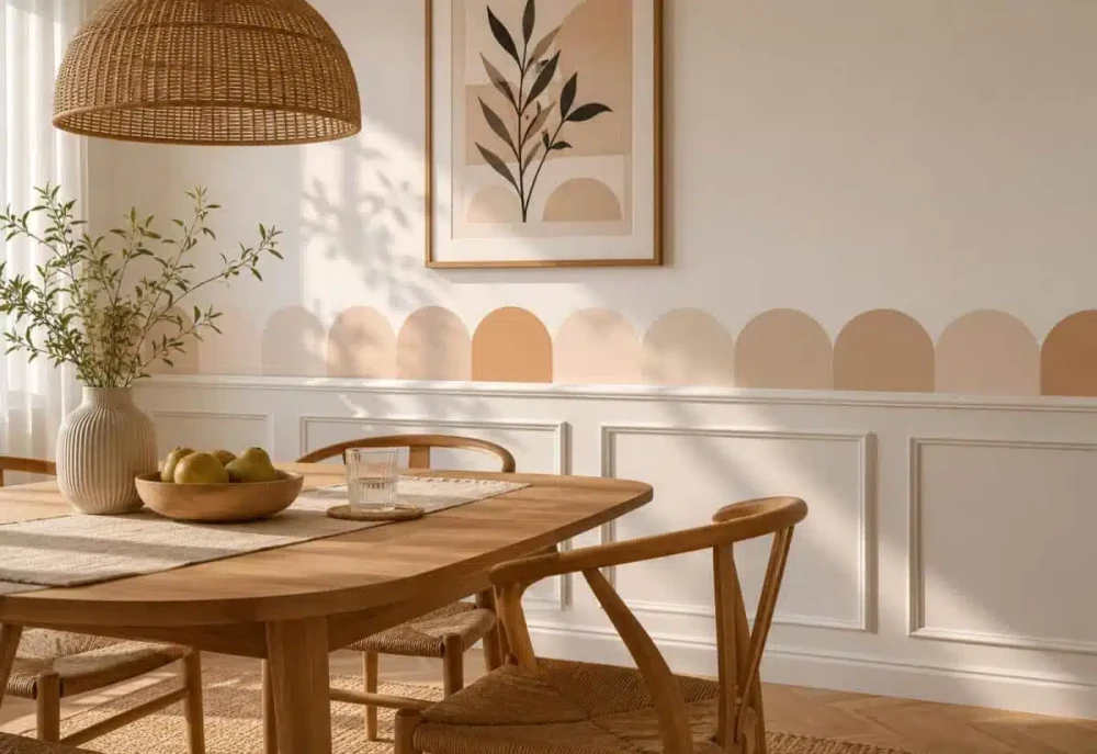 Naklejka na ścianę falbanka borde - Łuki, Fale -Ombre Boho